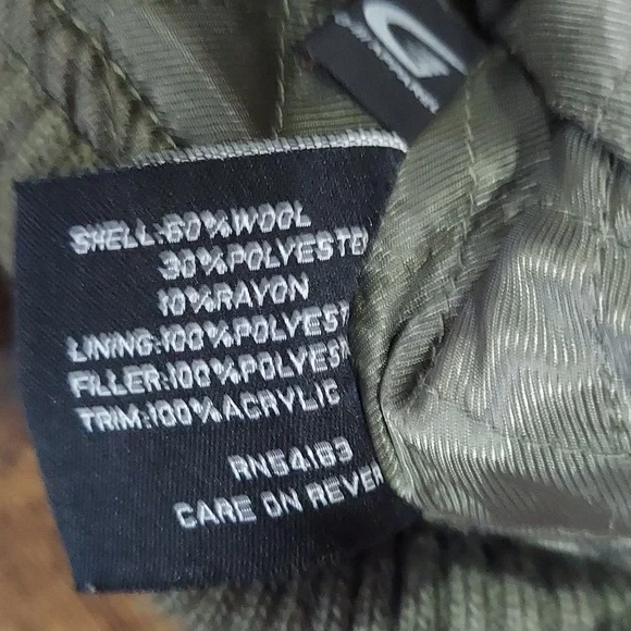 Black Rivet Wool Blend Aviator Style Jacket - Picture 9 of 10